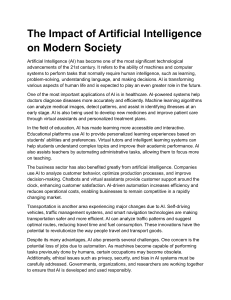 The Impact of Artificial Intelligence on Modern Society
