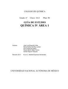 Gu&iacute;a de estudio de Qu&iacute;mica IV &Aacute;rea 1 - UNAM