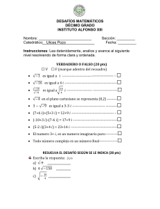 Desaf&iacute;os Matem&aacute;ticos 10&ordm; Grado - N&uacute;meros Complejos