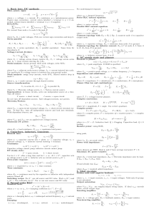 Electrical Engineering Formulas & Circuit Analysis