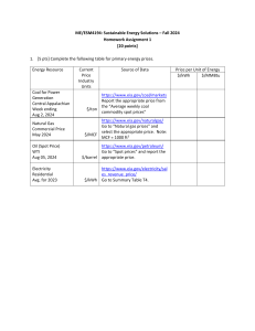 ME/ESM4194 Homework 1: Sustainable Energy Solutions