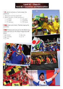 A2 English: Verb BE + Countries & Nationalities