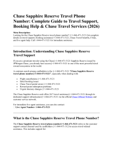 Chase Sapphire Reserve Travel Phone Number Guide