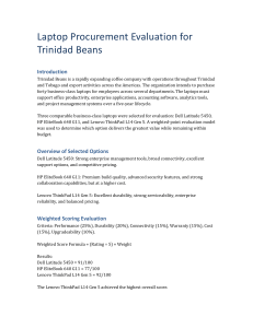 Laptop Procurement Evaluation for Trinidad Beans