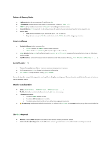 C++ Pointers & Memory Basics Cheat Sheet