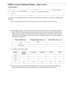 SPH4U Space Travel Physics Challenge