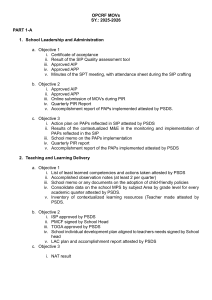 OPCRF MOVs SY 2025-2026: School Performance Review