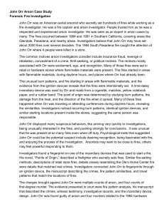 John Orr Arson Case Study: Forensic Fire Investigation