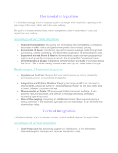 Horizontal and Vertical Integration: Business Strategies