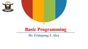Basic Programming Textbook by Dr. Frimpong J. Alex