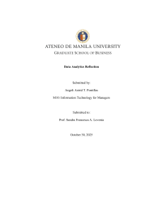 Data Analytics Reflection: Strategic Simulation Experience