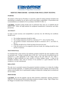 Generator Insulation Testing Service Procedure