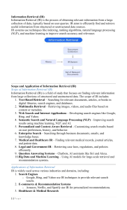 Information Retrieval (IR) Basics & Applications