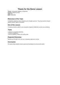 Comparative Adjectives Lesson Plan for 5th Grade