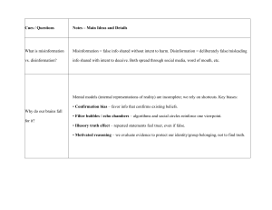 Misinformation vs. Disinformation: Cognitive Biases & Solutions