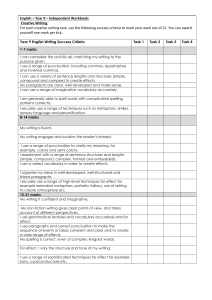 Year 9 English Creative Writing Workbook