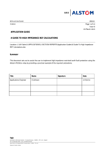 High Impedance REF Calculations Guide for Alstom MCAG14 Relay