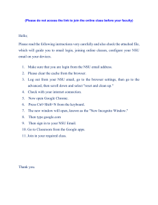 NSU Online Class Access Instructions