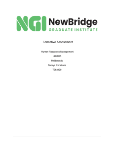 Formative Assessment: HRM115 Human Resources Management