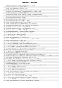 Questions de R&eacute;seau Informatique &agrave; Pr&eacute;parer