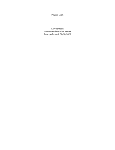 Physics Lab 5: Mass and Acceleration Experiment