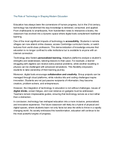 The Role of Technology in Modern Education