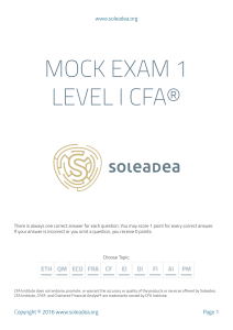 CFA Level I Mock Exam 1 by Soleadea
