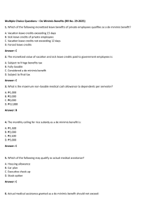 De Minimis Benefits Quiz (RR No. 29-2025)