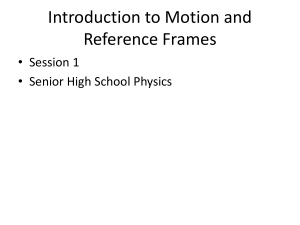 Introduction to Motion and Reference Frames