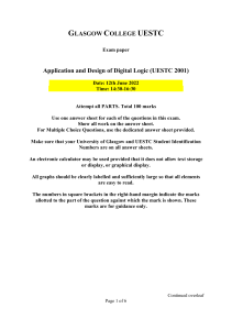 UESTC Digital Logic Exam Paper (2001)
