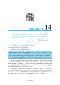Probability Chapter 14: Theoretical Approach - NCERT Textbook