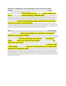 Costs of War: Afghanistan & Iraq