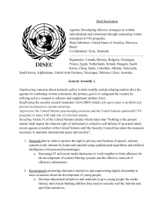 UN Draft Resolution: Combating Radicalization