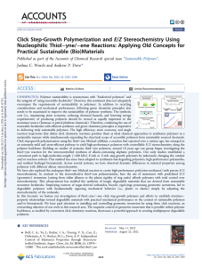 Click Step-Growth Polymerization & E/Z Stereochemistry for Sustainable Biomaterials