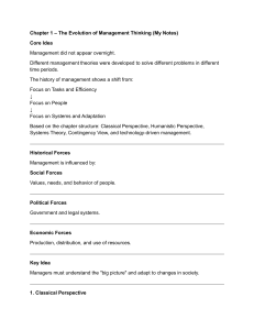 Chapter 1: Evolution of Management Thinking Notes