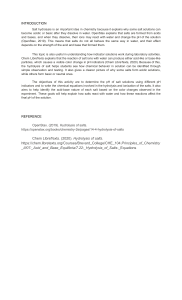 Salt Hydrolysis Lab Manual: Determine pH of Salt Solutions
