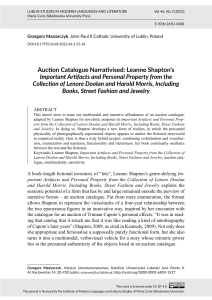 Auction Catalogue Narrativised: Shapton's Novel Study