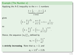 The Number e: Mathematical Proof and Sequence Analysis
