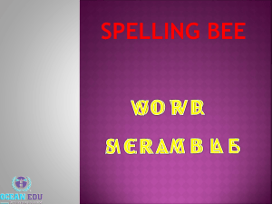 Spelling Bee Word Scramble: Do Grammar Practice