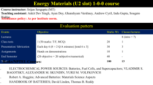 Energy Materials Course Syllabus IIT Jodhpur