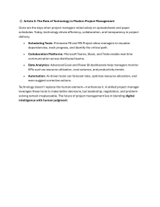 Role of Technology in Modern Project Management