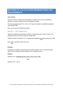 Methods of Calculating Minimum Fresh Air Requirements