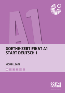 Goethe-Zertifikat A1 Start Deutsch 1 Modellsatz