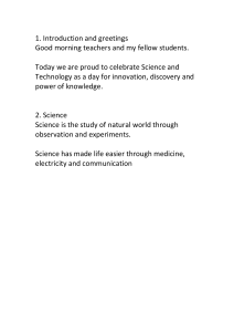 Science and Technology Day Speech