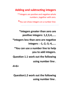 Adding and Subtracting Integers: A Guide with Number Line Examples