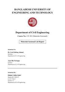 BUET CE 202 Materials Sessional Lab Report