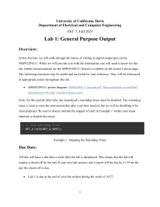 EEC 7 Lab 1: General Purpose Output on MSP432P4111