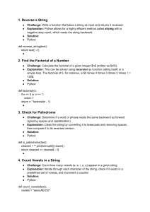 Python Programming Challenges & Solutions