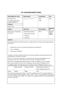 CTL Decision Sheet: Measuring Instrument Accuracy