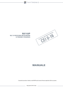 Manuale rel&egrave; di protezione NV10P Thytronic